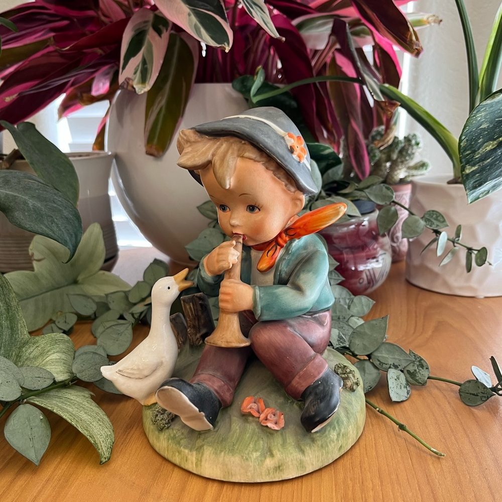 Erich Stauffer "Barnyard Lyrics" Figurine Boy With Horn Limited Edition 1950’s
